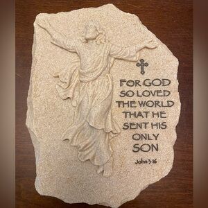 Bradford Exchange Cornerstones of Faith John 3:16 Plaque Jesus God Crucifixion
